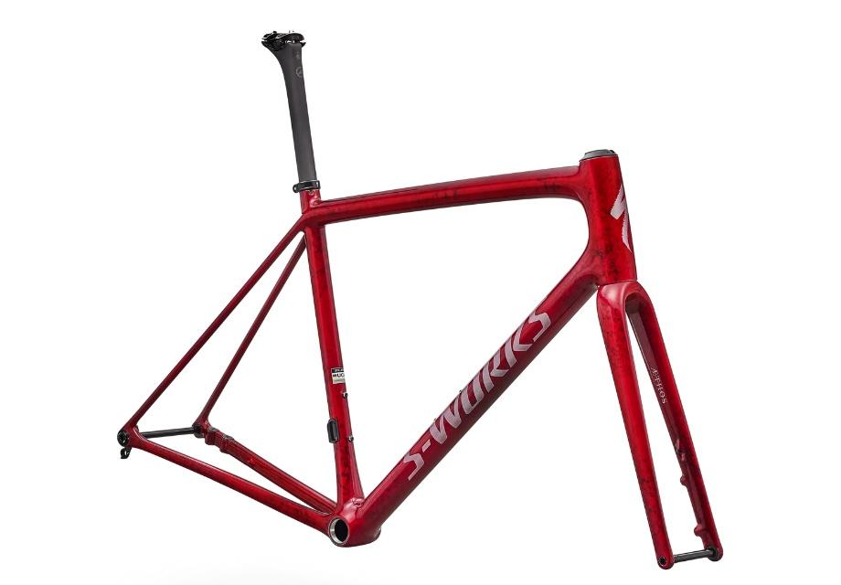 S-Works Aethos 2 Frameset - Sandstone Metallic Base and Red Tint-The Cycling Fix
