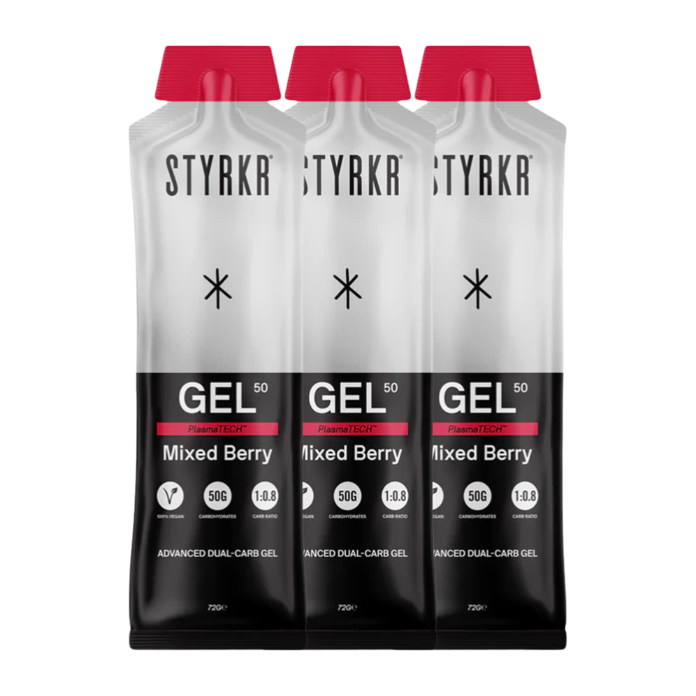STYRKR 3-Pack GEL50 - Dual-Carb Energy Gel Mixed Berry-The Cycling Fix
