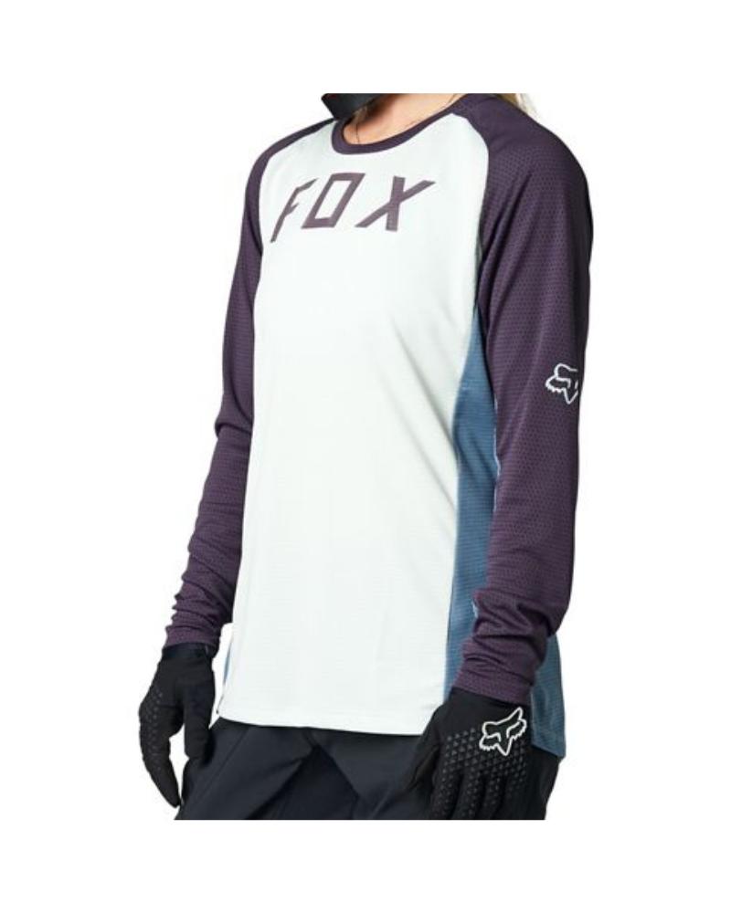 FOX Womens Defend Long Sleeve Jersey - Cool Grey-The Cycling Fix