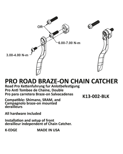 K-Edge Braze-On Road PRO Chain Catcher - BLK