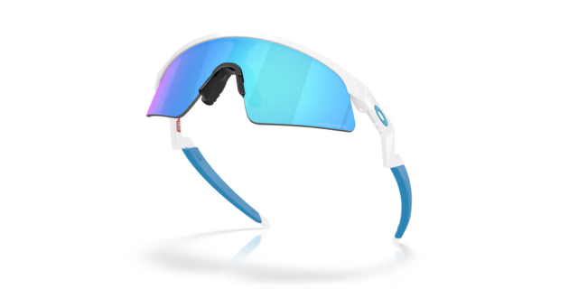 Oakley Resistor Sweep (Youth Fit) - Polished White - Prizm Sapphire-The Cycling Fix