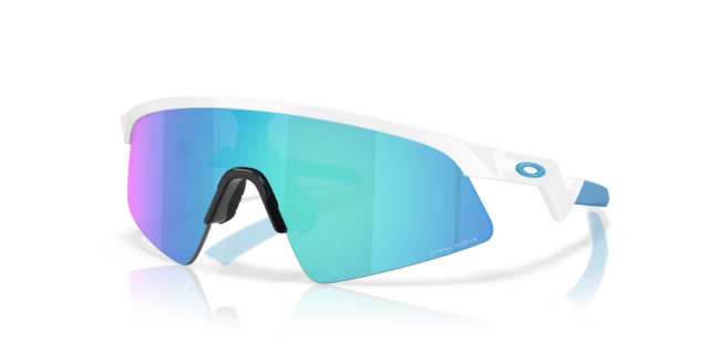 Oakley Resistor Sweep (Youth Fit) - Polished White - Prizm Sapphire-The Cycling Fix