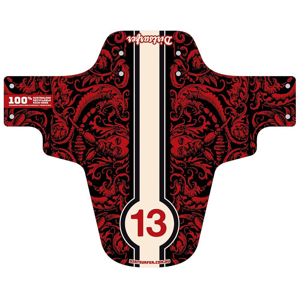 Dirtsurfer MTB Mudguard - Demons Red-The Cycling Fix