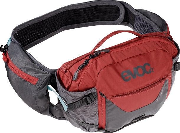 EVOC Hip Pack Pro 3L + 1.5L Bladder - Carbon / Chilli Red-The Cycling Fix