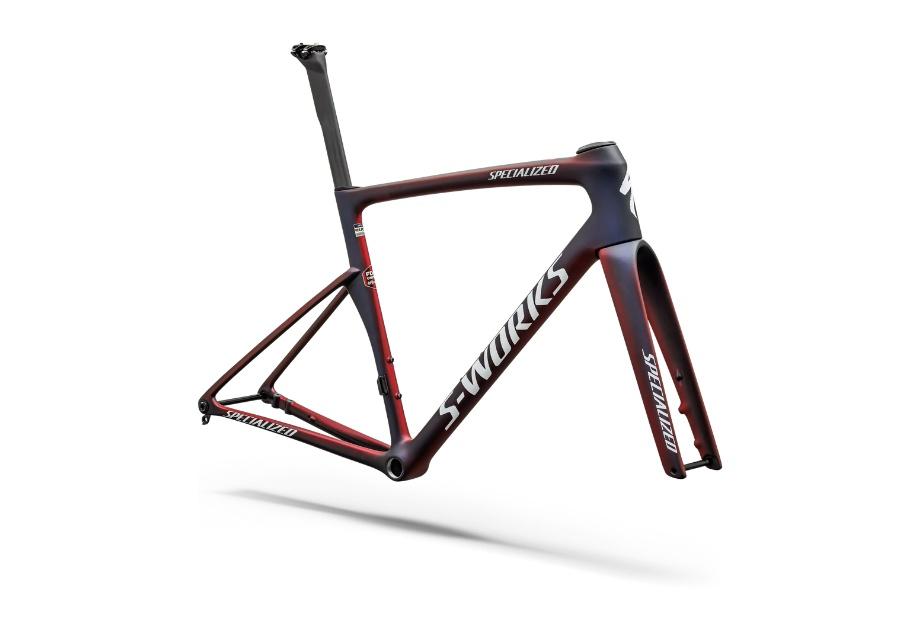 2027 S-Works Tarmac SL9 Frameset - FDJ United - SUEZ - Satin Red Tint and Blue Pearl