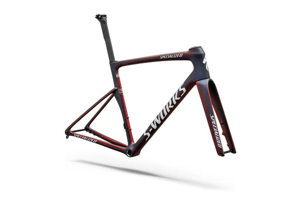 2027 S-Works Tarmac SL9 Frameset - FDJ United - SUEZ - Satin Red Tint and Blue Pearl