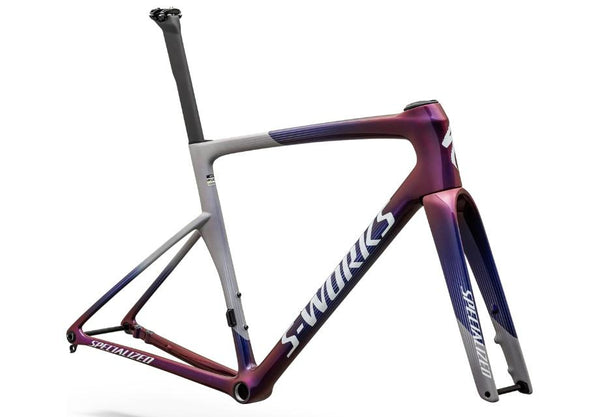 S-Works Tarmac SL9 Frameset -Gloss Dove Grey and Red to Blue Pearl Fade