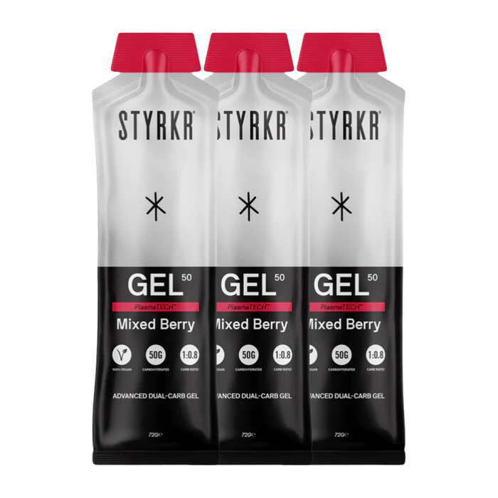 STYRKR 3-Pack GEL50 - Dual-Carb Energy Gel Mixed Berry