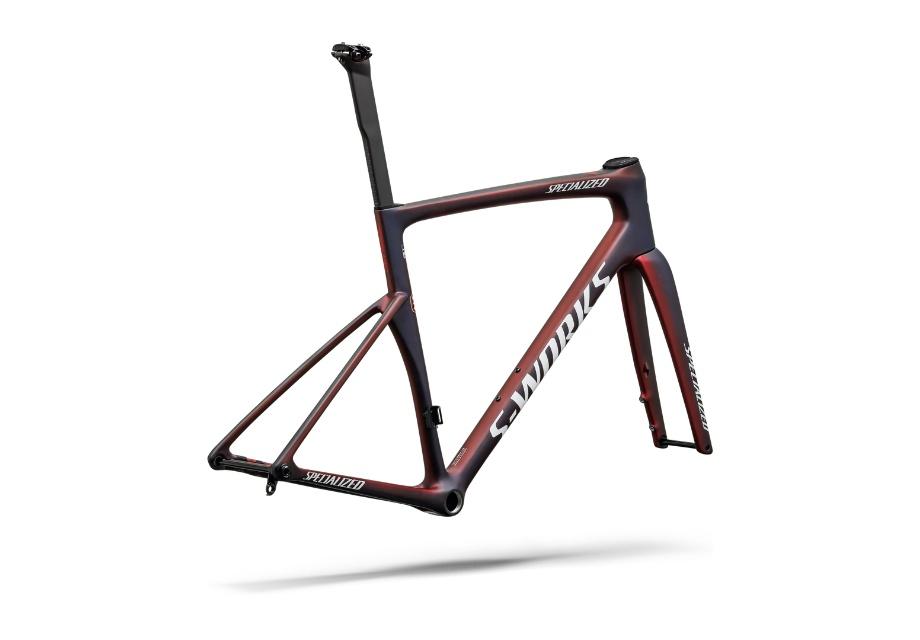 2027 S-Works Tarmac SL9 Frameset - FDJ United - SUEZ - Satin Red Tint and Blue Pearl