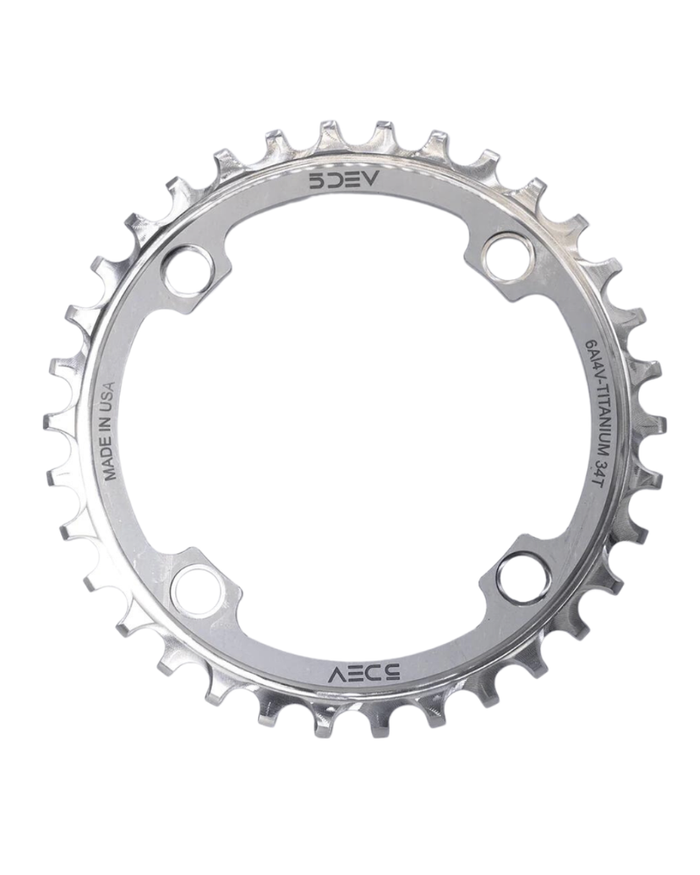 5DEV Titanium 104bcd Chainring - Silver