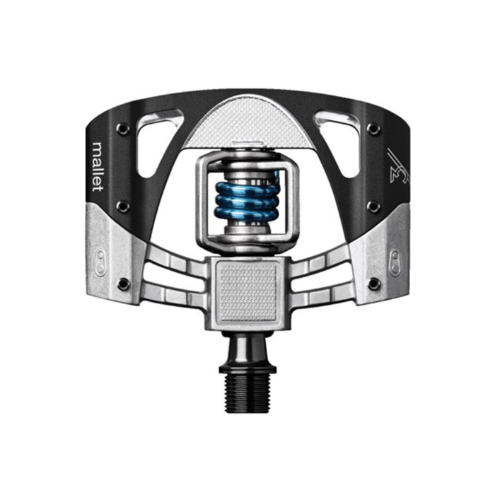 Bicycle pedal with metallic finish on a white background