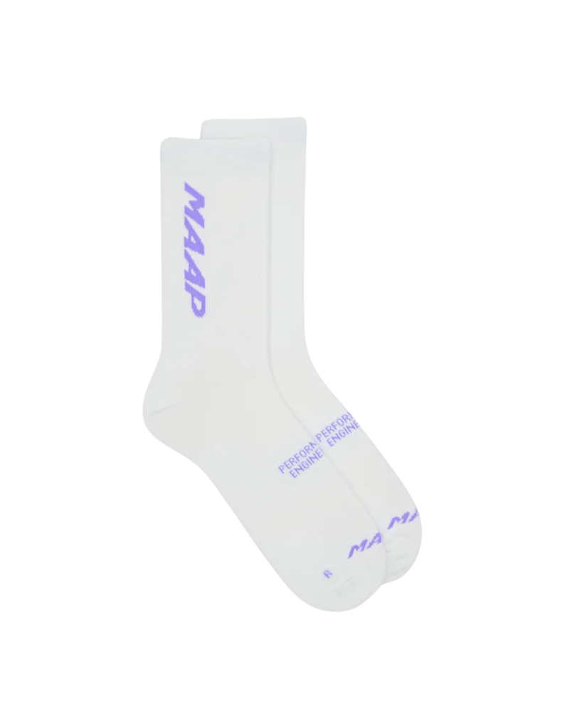 MAAP Emerge Sock - White & Fluoro Purple-The Cycling Fix