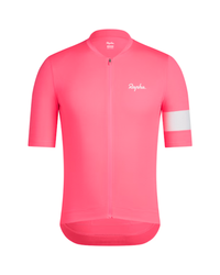 Rapha Men's Core Lightweight Jersey - High-Vis Pink / White-The Cycling Fix