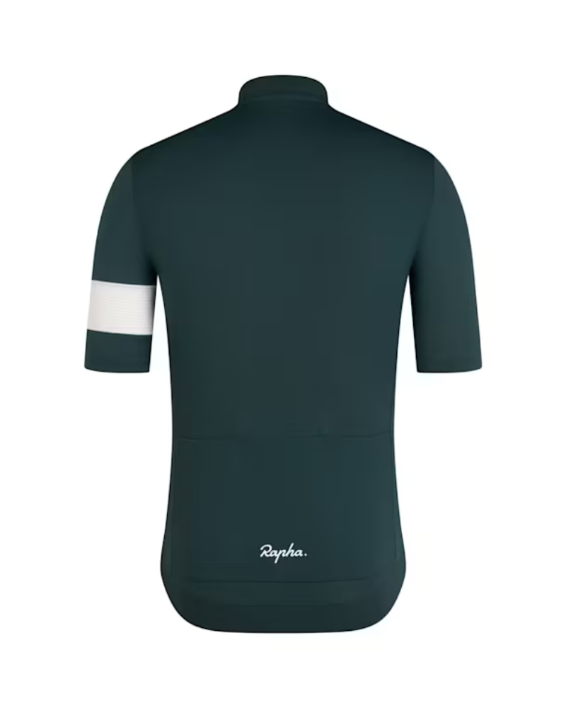 Rapha Men's Core Lightweight Jersey - Forest Green / White-The Cycling Fix
