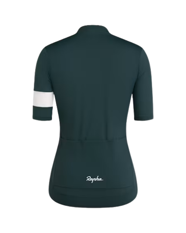 Rapha Women's Core Lightweight Jersey - Forest Green / White-The Cycling Fix