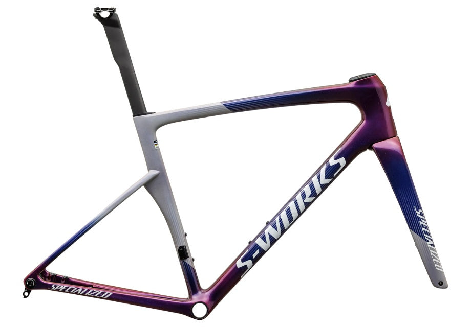 S-Works Tarmac SL9 Frameset -Gloss Dove Grey and Red to Blue Pearl Fade
