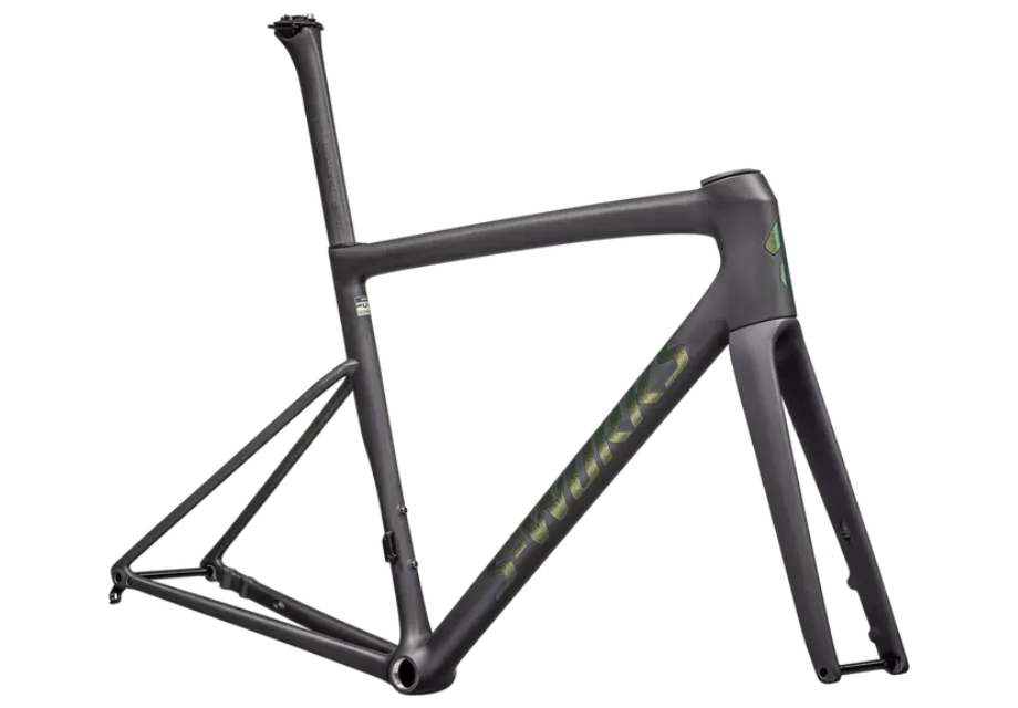 S-Works Tarmac SL8 Frameset - Satin Carbon RTP / Silver To Green Pearl